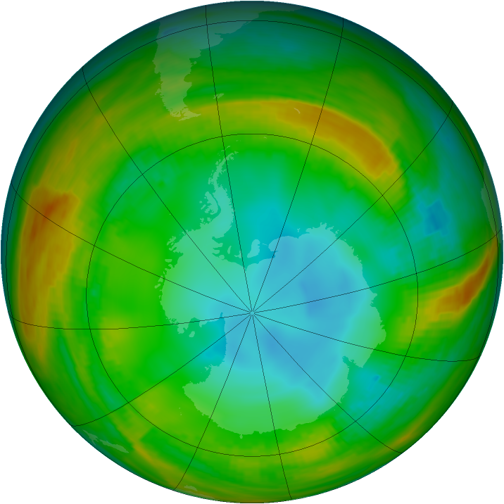 Antarctic ozone map for 24 July 1979